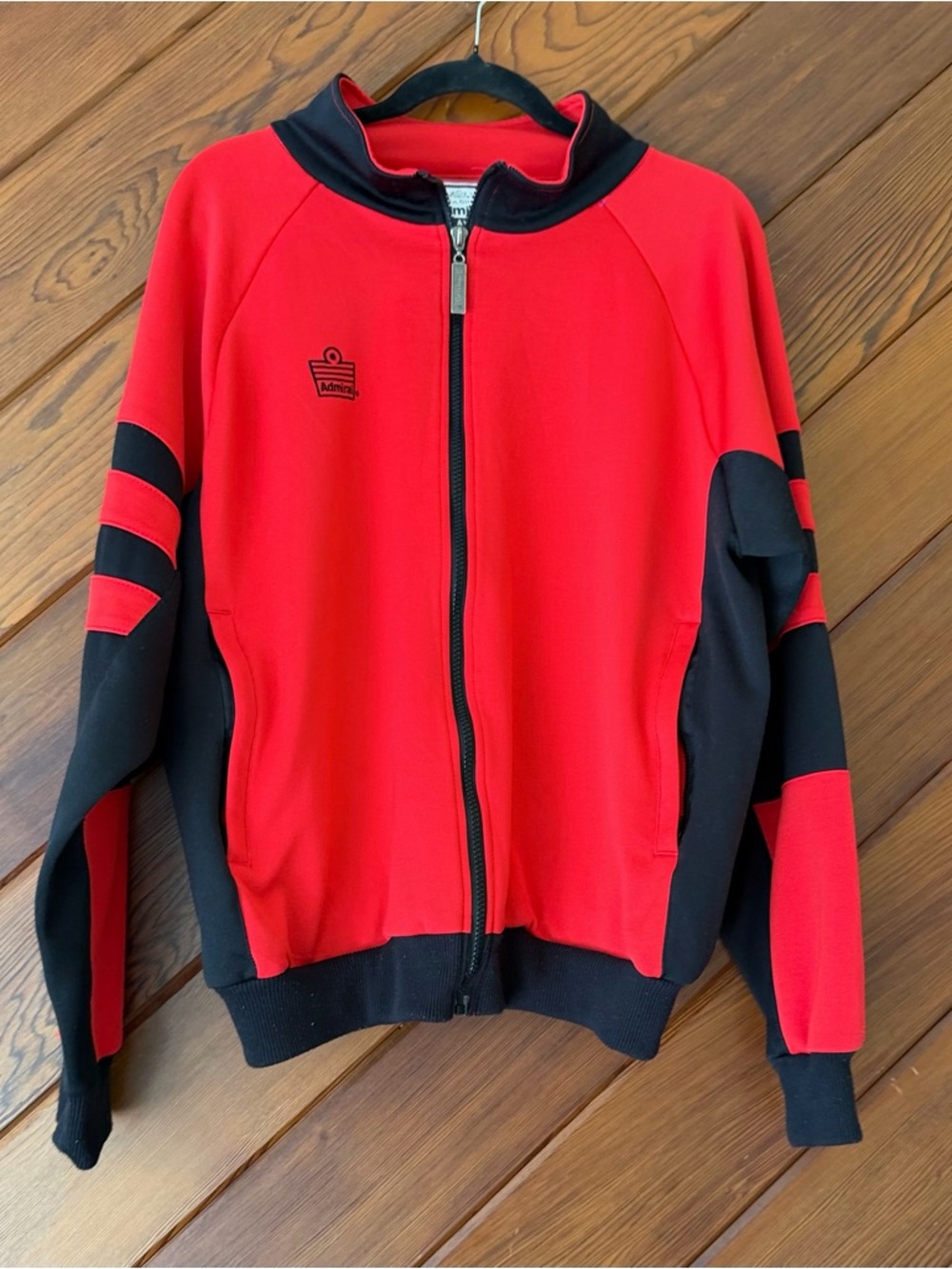 Men's Lightweight Red & Black Zip-Front Jacket